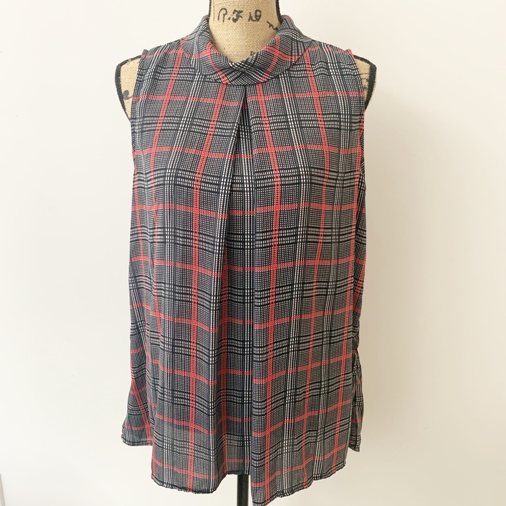 Tacera Tops | Sleeveless Black Red Gray